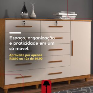 CÔMODA 10 GAVETAS COM SAPATEIRA
