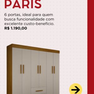 Guarda-Roupa 6 portas PARIS