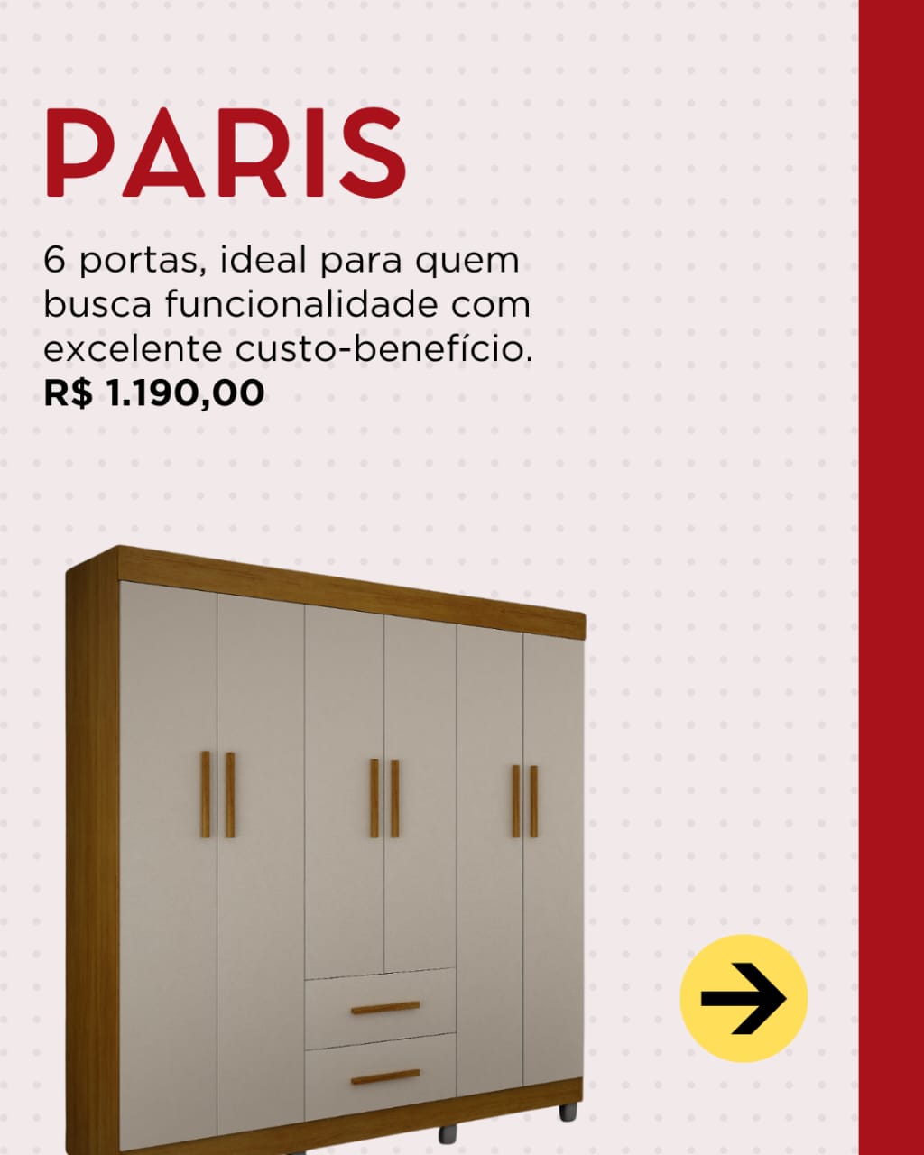Guarda-Roupa 6 portas PARIS